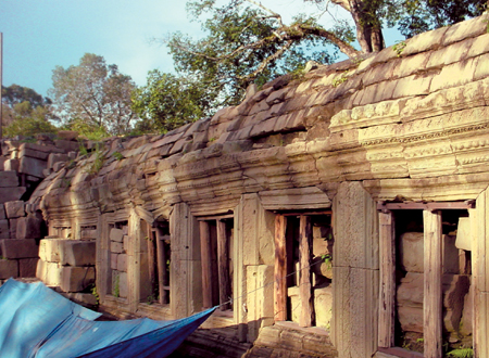 galerie ouest II en cours de dépose, cliché P. Royère, DSC00115